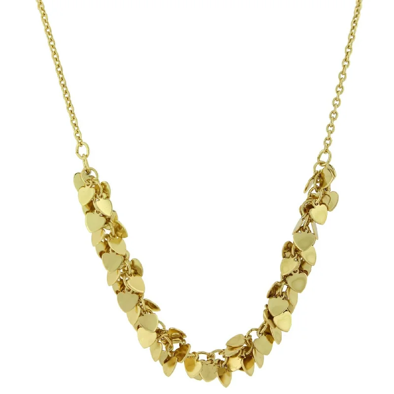 Women’s fashion chain necklace-1928 Jewelry Gold Cluster Heart Necklace 16"