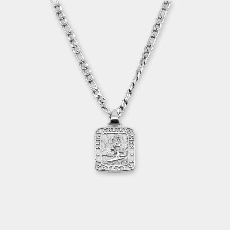 Women’s statement necklace-The Silver Traveler Rectangle Necklace