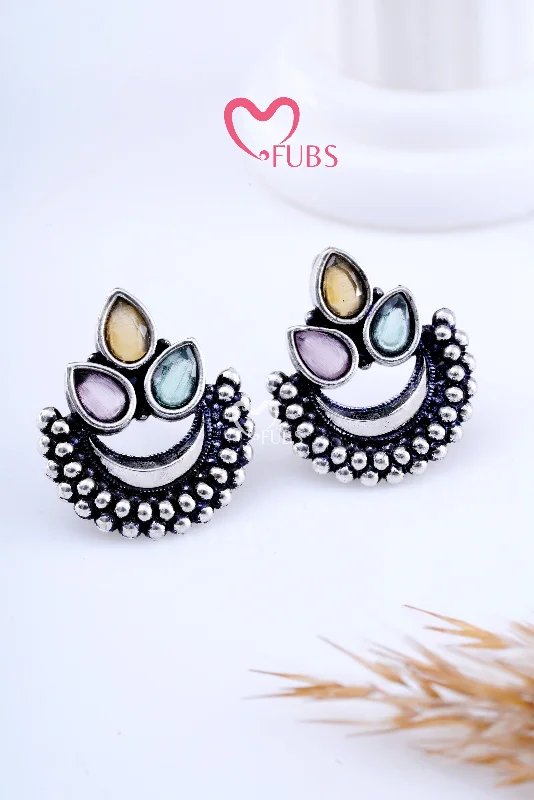 Women’s chic earrings-Multi Color Leaf Celestial Chandeliers Earrings