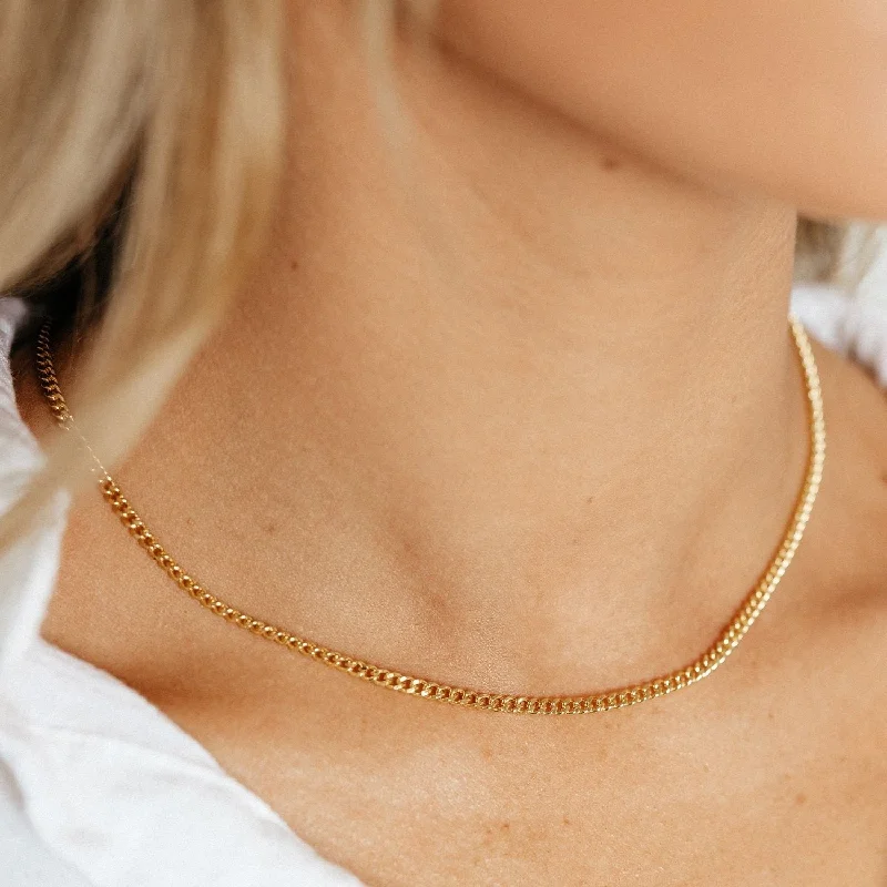 Women’s minimalist silver necklace-Taylor Necklace (Gold)