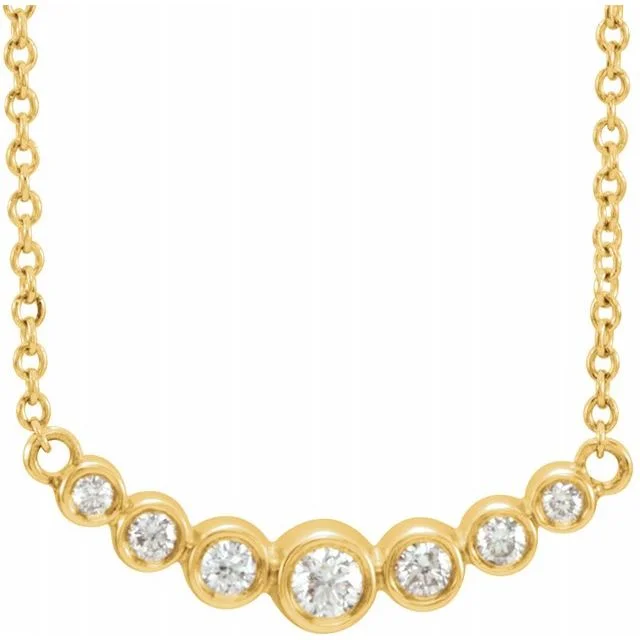 Women’s modern necklace-Graduated Bezel Necklace