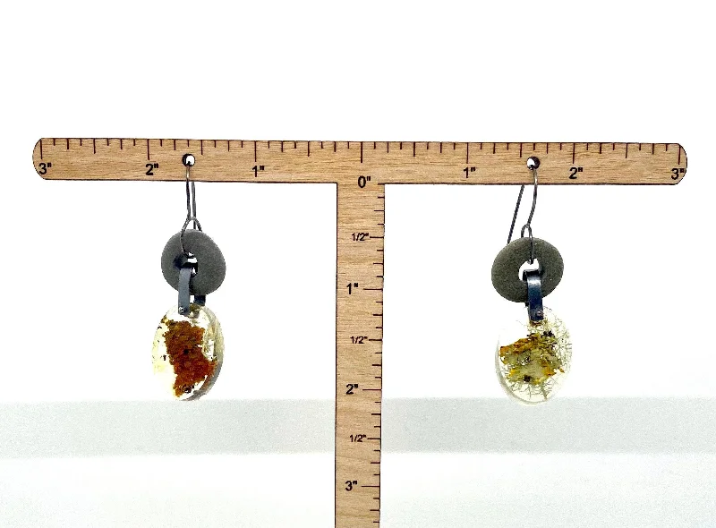 Women’s rose gold hoop earrings-Rock and Lichen Earrings