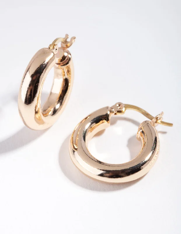 Women’s ethnic earrings-Gold Simple Circle Hoop Earrings