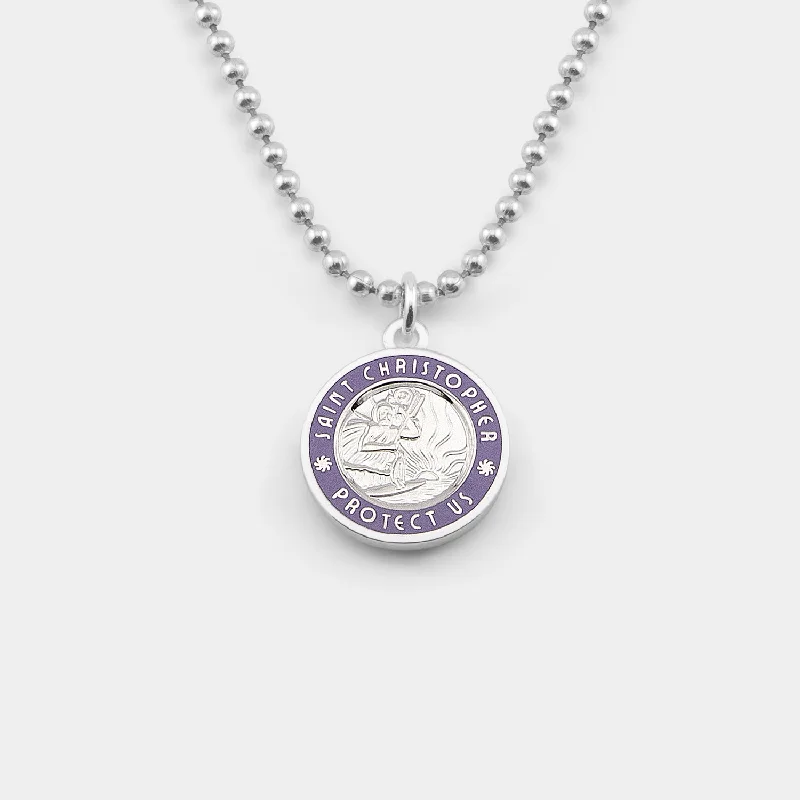 Women’s flower necklace-Medium - Silver / Lavender