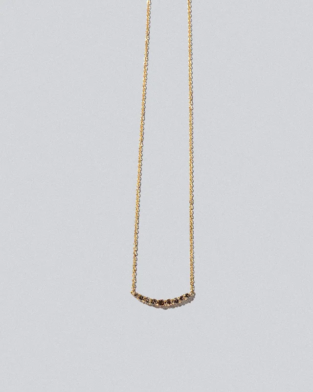 Women’s geometric necklace-Crescent Necklace - Cognac Diamond