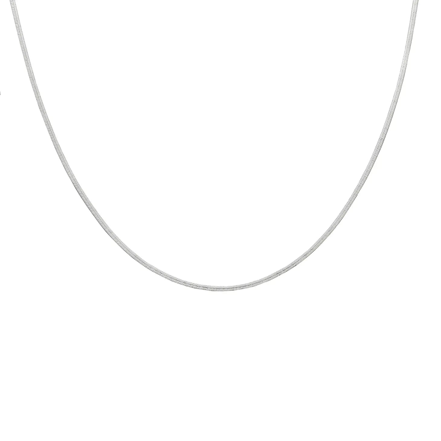 Women’s adjustable necklace-Silver Micro Herringbone Necklace