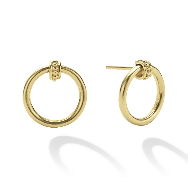 Women’s elegant drop earrings-Meridian 18K Gold Circle Stud Earrings