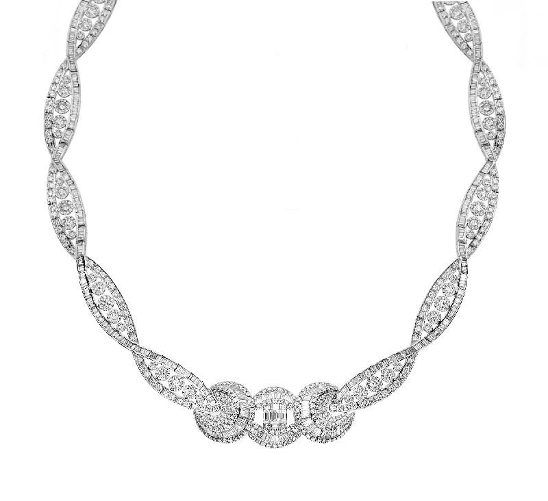 Women’s bracelet and necklace set-Helix Diamond Necklace