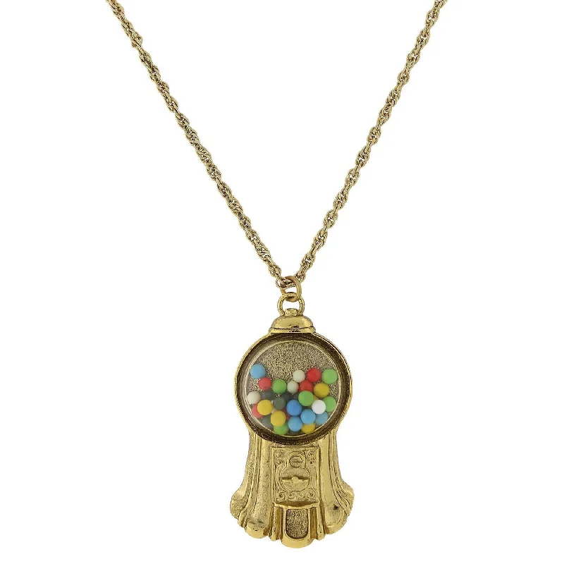 Women’s spiritual necklace-1928 Jewelry Multi-Color Gumball Machine Pendant Necklace 30"