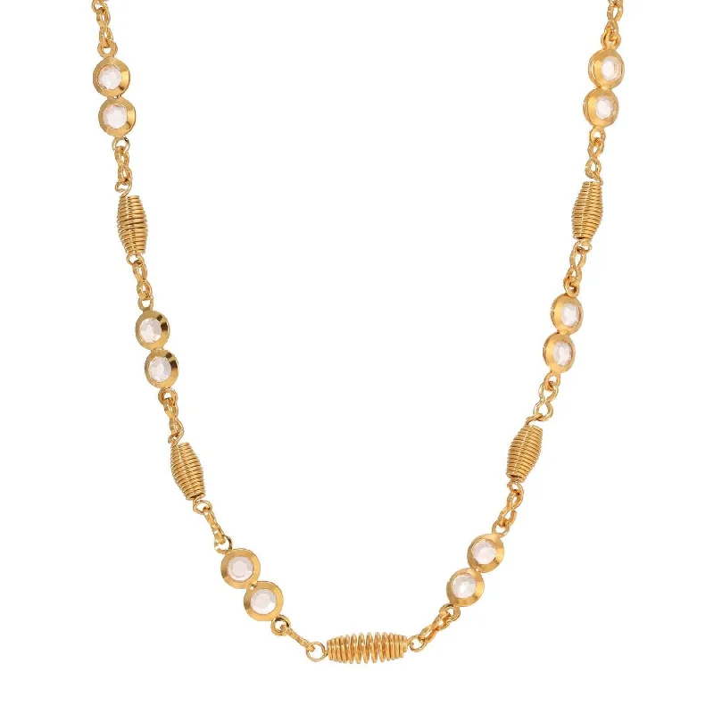 Women’s handmade necklace-1928 Jewelry Gold Spring & Channel Crystal Link Chain Necklace 16"