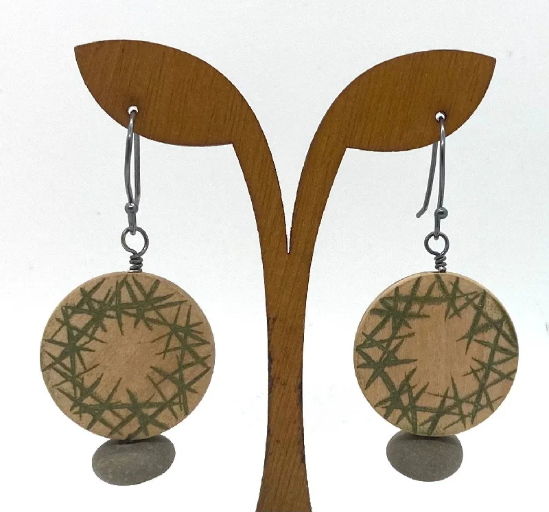 Women’s pearl earrings-Wood & Rock Earrings