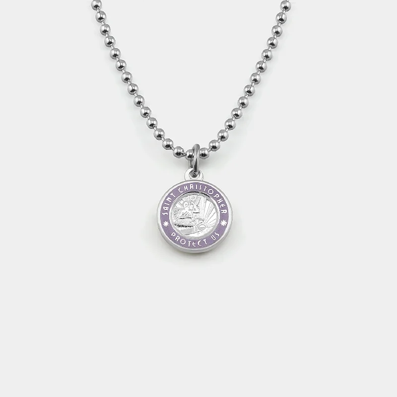 Women’s gold-plated necklace-Small - Silver / Lavender