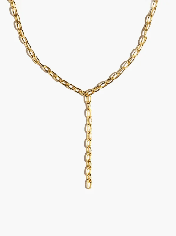 Women’s mixed metal necklace-Mod Chain Lariat