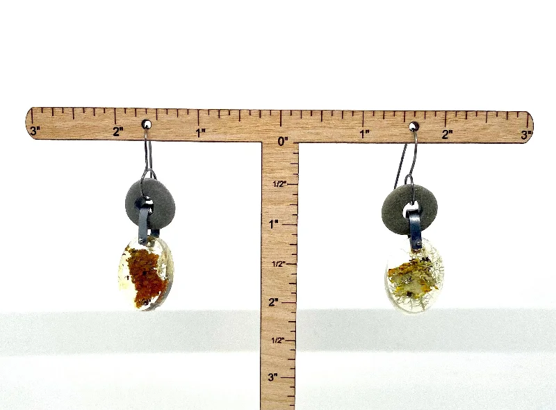 Women’s pearl stud earrings-Rock and Lichen Earrings