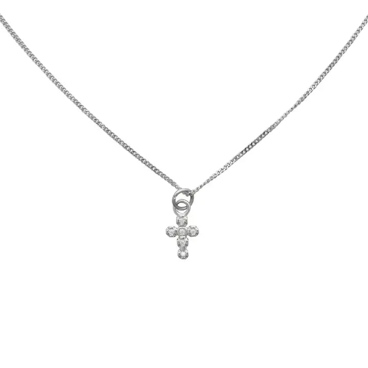 Women’s long necklace-Silver Shiny Cross Necklace