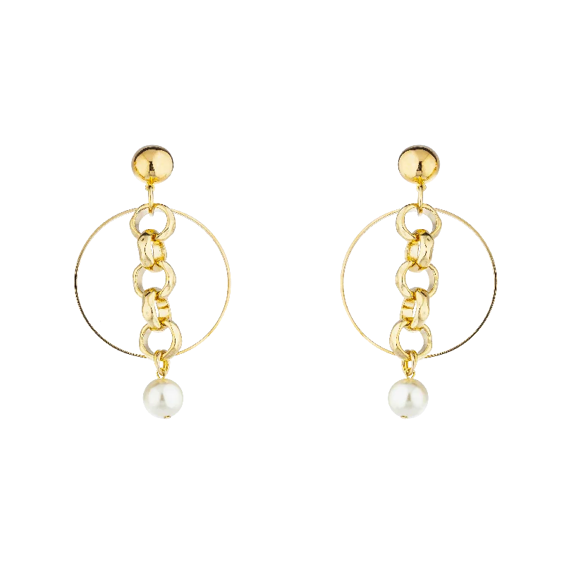 Women’s gold statement earrings-READY OR YACHT EARRINGS