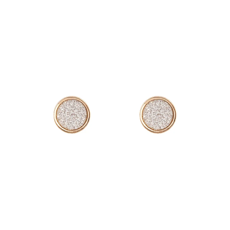 Women’s designer earrings-Round Glitter Stud Earrings