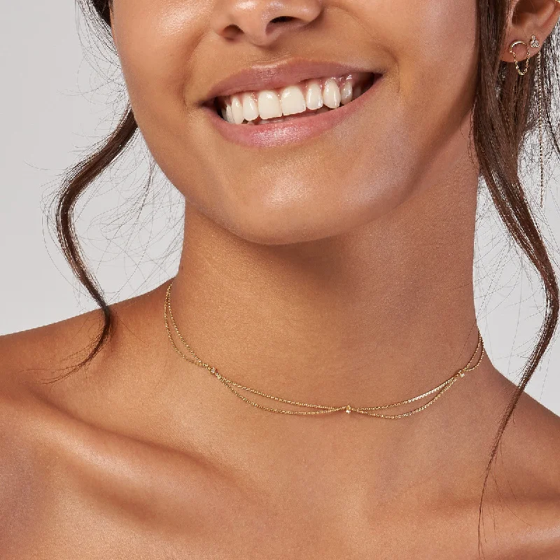 Women’s silver necklace-Drape Chain Necklace