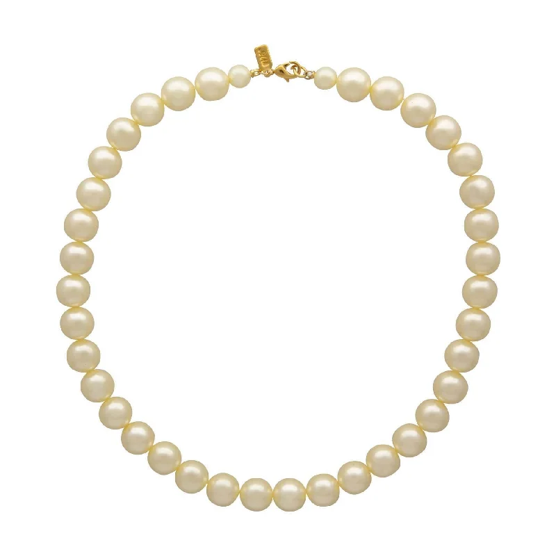 Women’s elegant necklace-1928 Jewelry White 12mm Faux Pearl Strand Necklace 18"