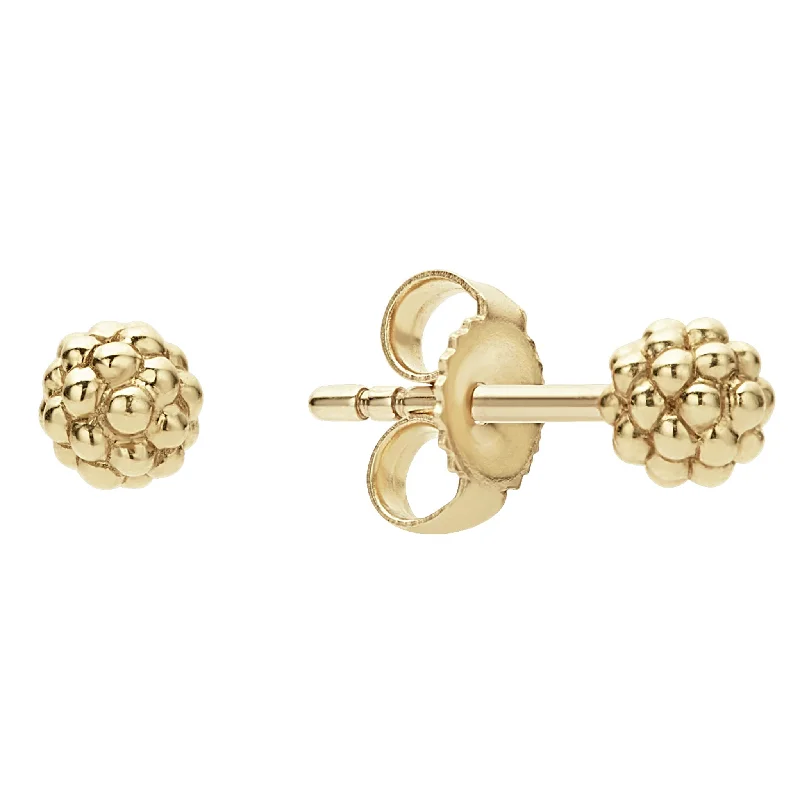 Women’s pearl earrings-Signature Caviar 18K Gold Caviar Stud Earrings