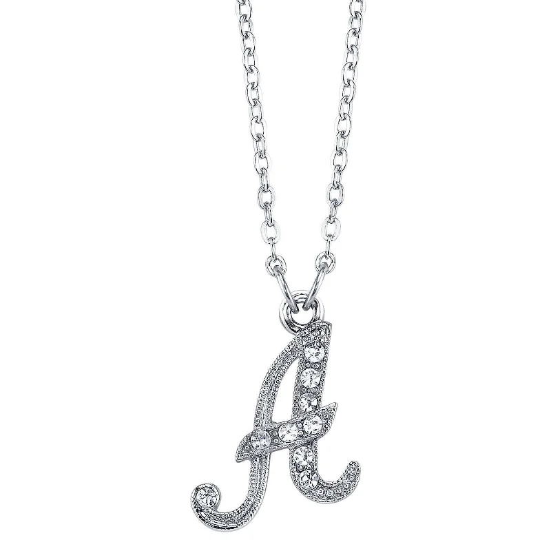 Women’s birthstone necklace-1928 Jewelry European Crystal Initial Necklace 16" + 3" Extender