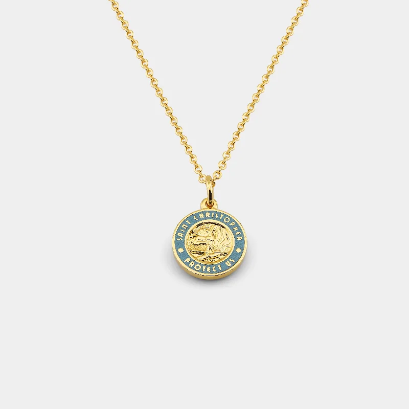 Women’s adjustable necklace-Small - Gold / Baby Blue