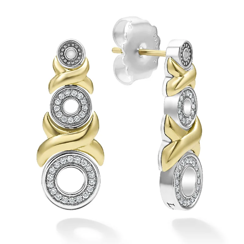 Women’s hoop earrings with diamonds-Embrace 18K Gold XO Diamond Drop Earrings