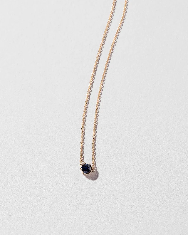 Women’s platinum necklace-Sun & Moon Necklace - Sapphire