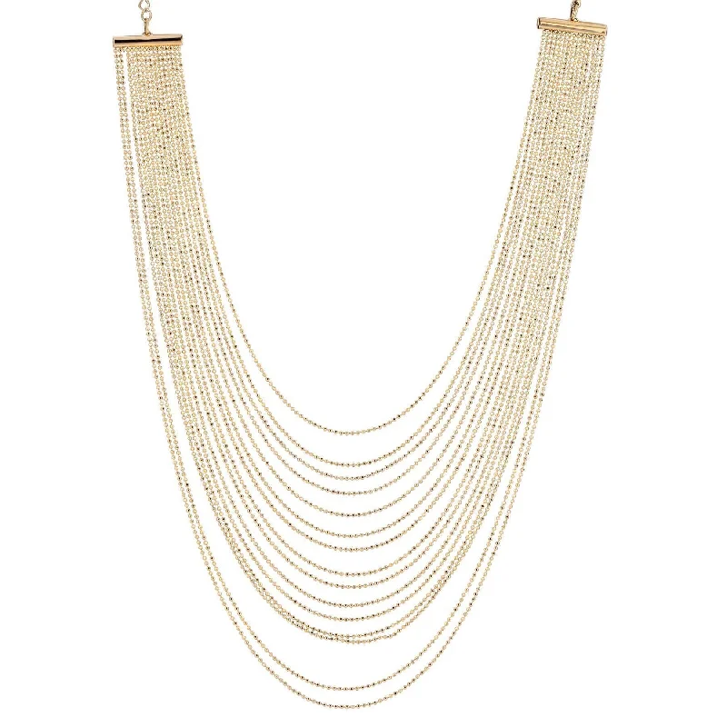 Women’s elegant necklace-1928 Jewelry Gold Multi Strand Ball Chain Necklace 14.5" + 3" Extension