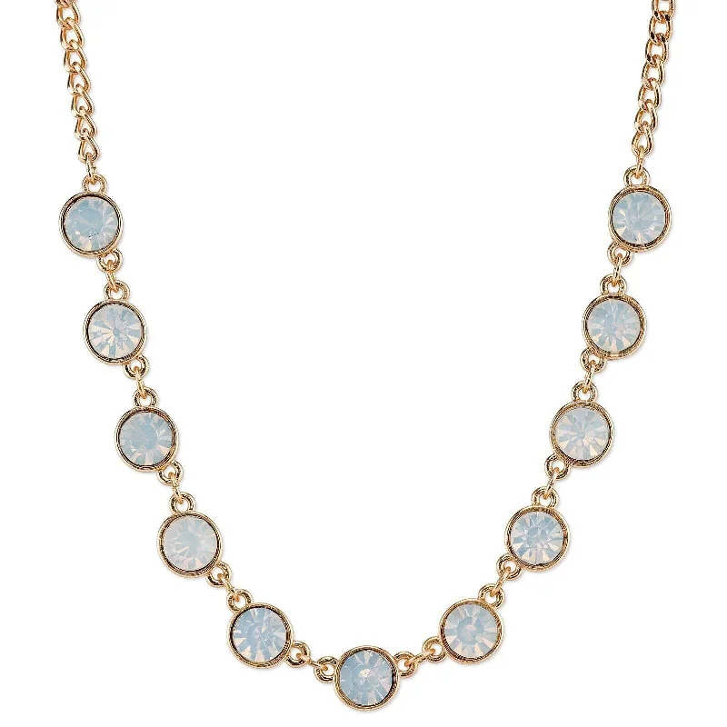 Women’s statement choker necklace-1928 Jewelry Crystal Opal Stone Strand Necklace 16" + 3" Extension