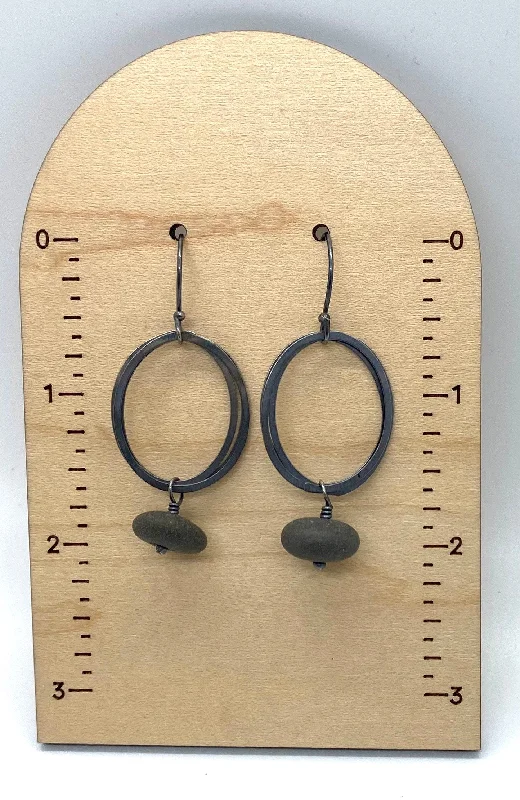 Women’s ethnic earrings-Flattened Ovals Rock Earrings