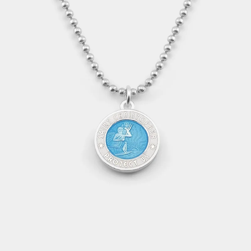 Women’s anniversary necklace-Medium - Aqua / White