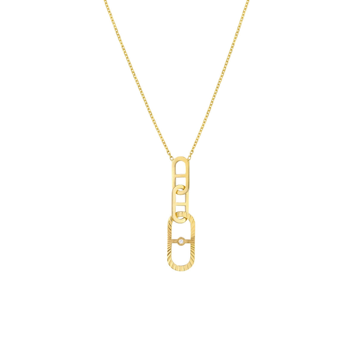 Women’s platinum necklace-Radiant Link Pendant Necklace