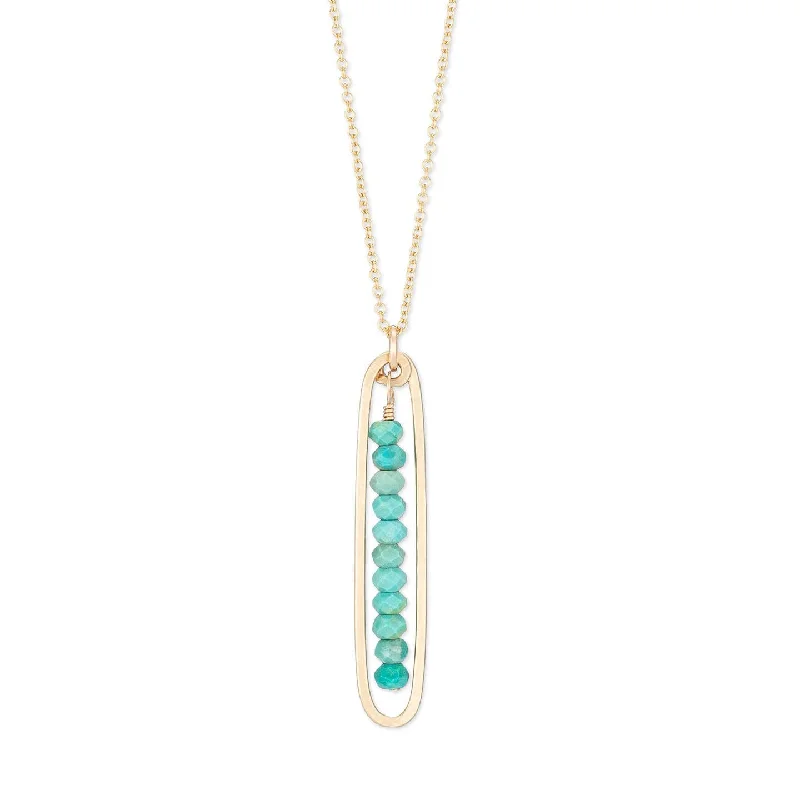 Women’s chic necklace-lyric necklace with turquoise