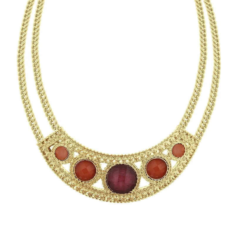 Women’s infinity necklace-2028 Jewelry Mixed Berry Bib Collar Necklace 16" + 3" Extender