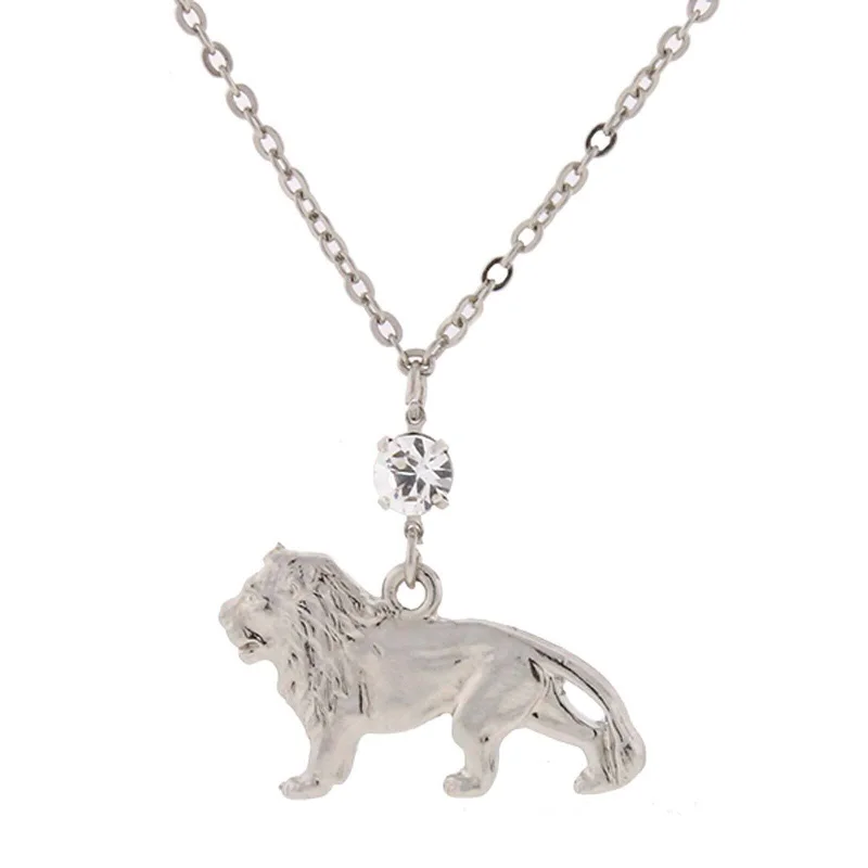 Women’s chic pendant necklace-1928 Jewelry Crystal Cecil The Lion Pendant Necklace 16" + 3" Extender