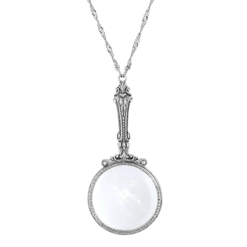 Women’s romantic necklace-1928 Jewelry Magnifying Glass Pendant Necklace 28" - Magnification Power: 2X