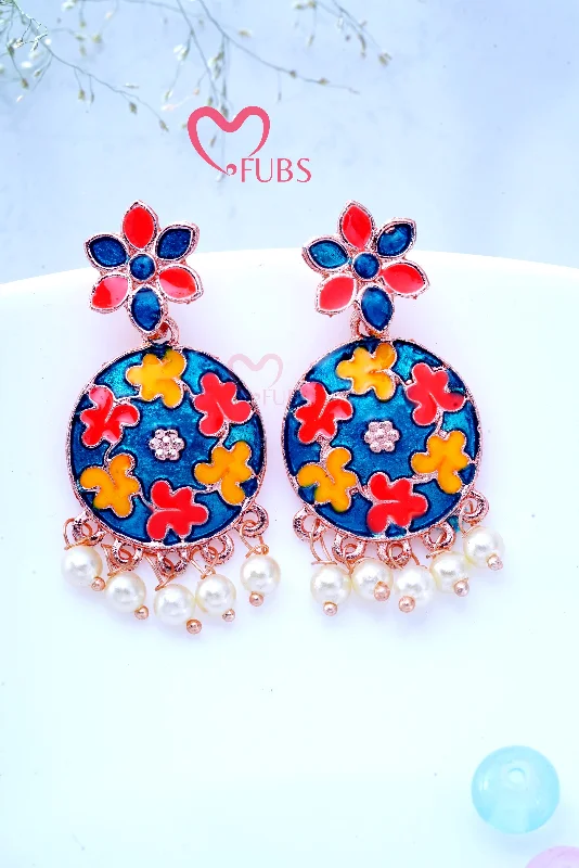 Women’s luxurious gold earrings-Round Blooming Beads Earrings