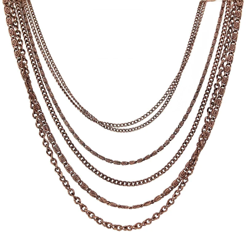 Women’s romantic necklace-2028 Jewelry Luxe Layered Multi-Chain Necklace 16" + 3" Extender