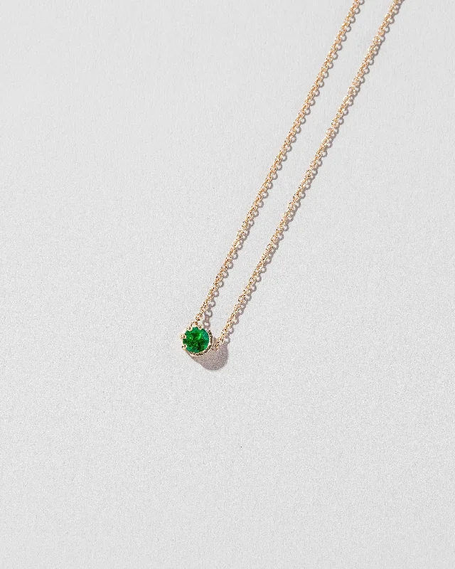 Women’s heart-shaped necklace-Sun & Moon Necklace - Emerald