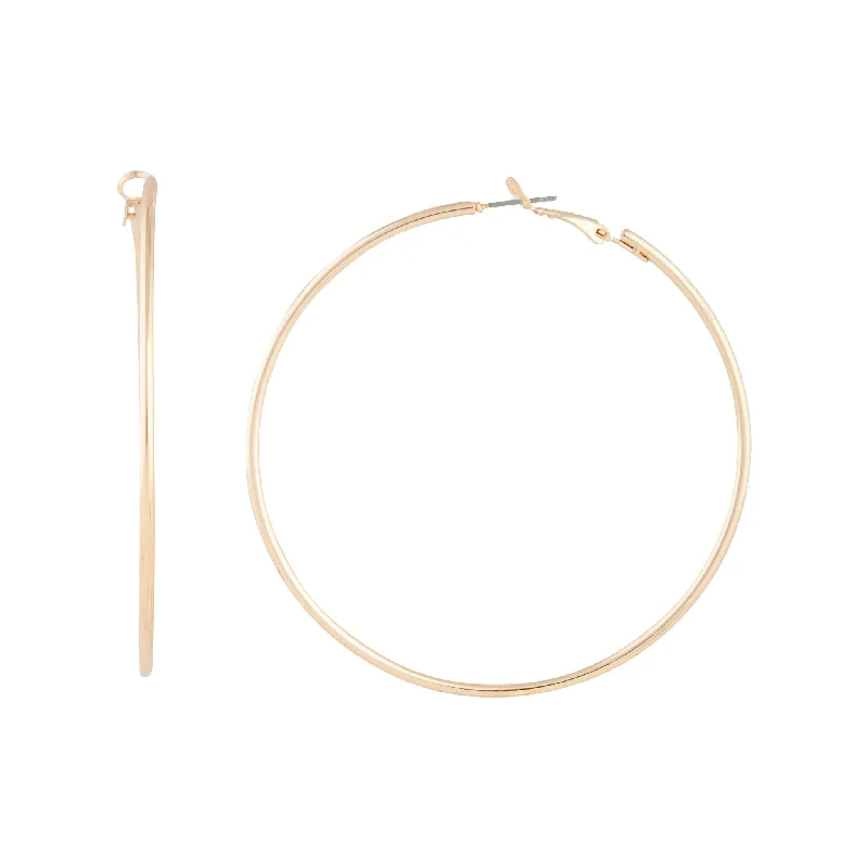 Women’s simple hoop earrings-Gold Classic Thin Hoop Earrings