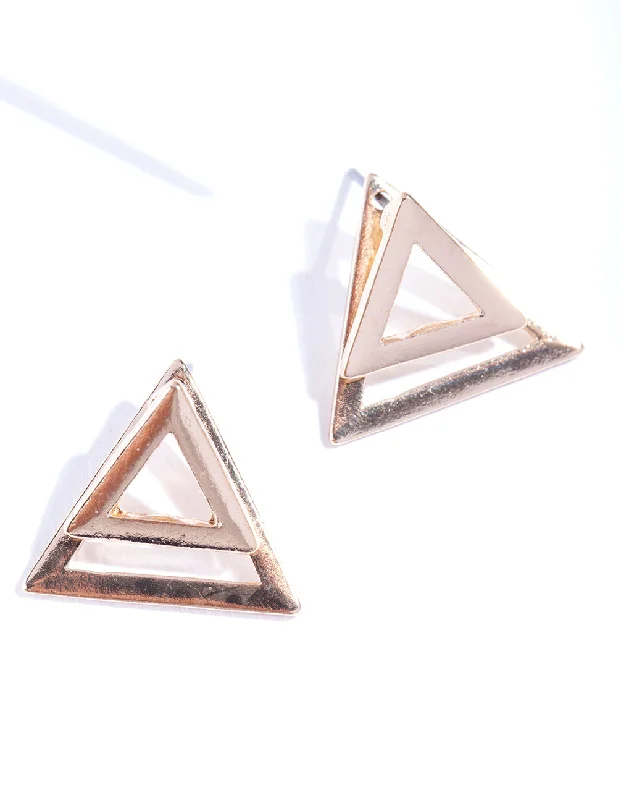 Women’s rose gold earrings-Gold Open Diamond Cutout Earrings