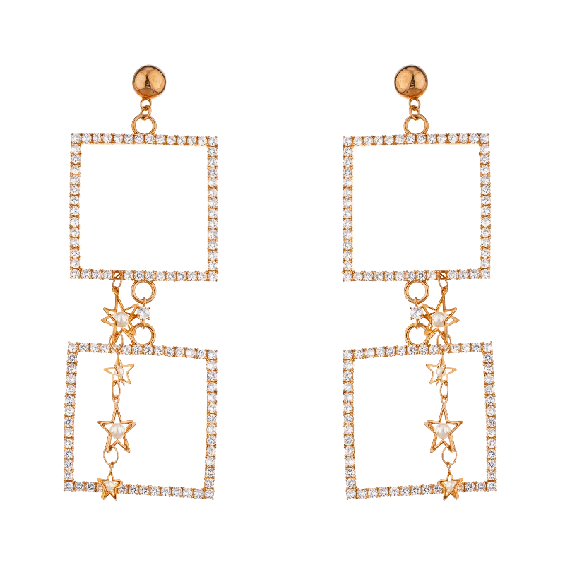 Women’s statement drop earrings-AMONGST STARS EARRINGS