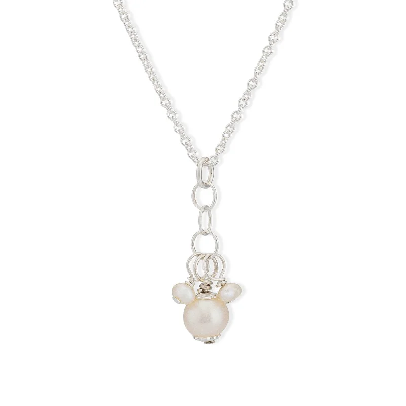 Women’s long necklace-chloe white pearl necklace