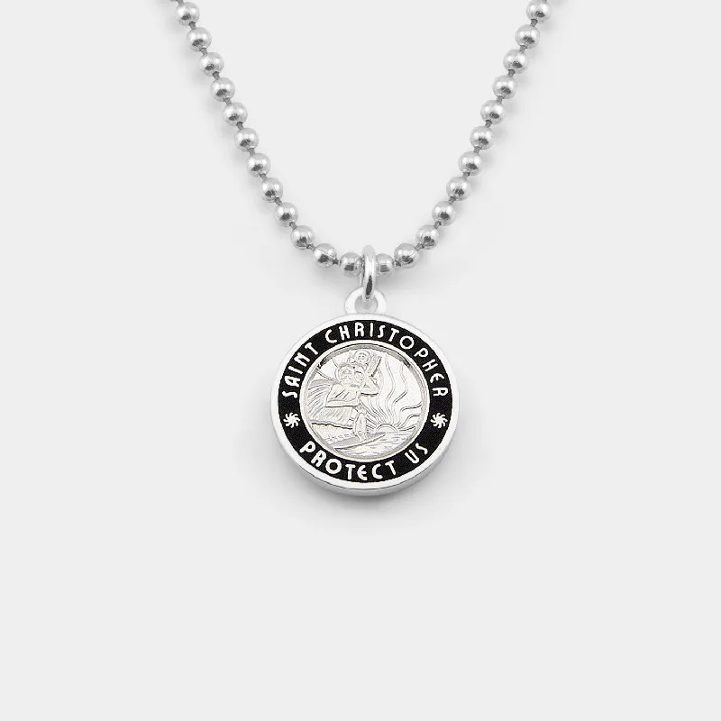 Women’s vintage-inspired necklace-Medium - Silver / Black