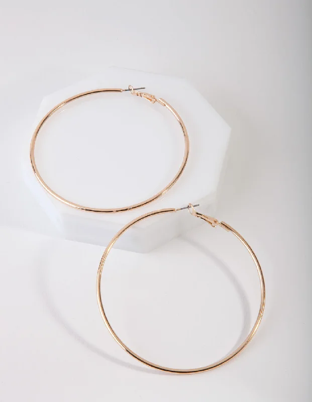 Women’s gold earrings-Gold Classic Tube Hoop Earrings