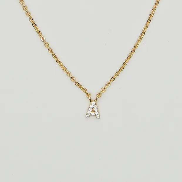 Women’s long chain necklace-Shiny Initial Necklace