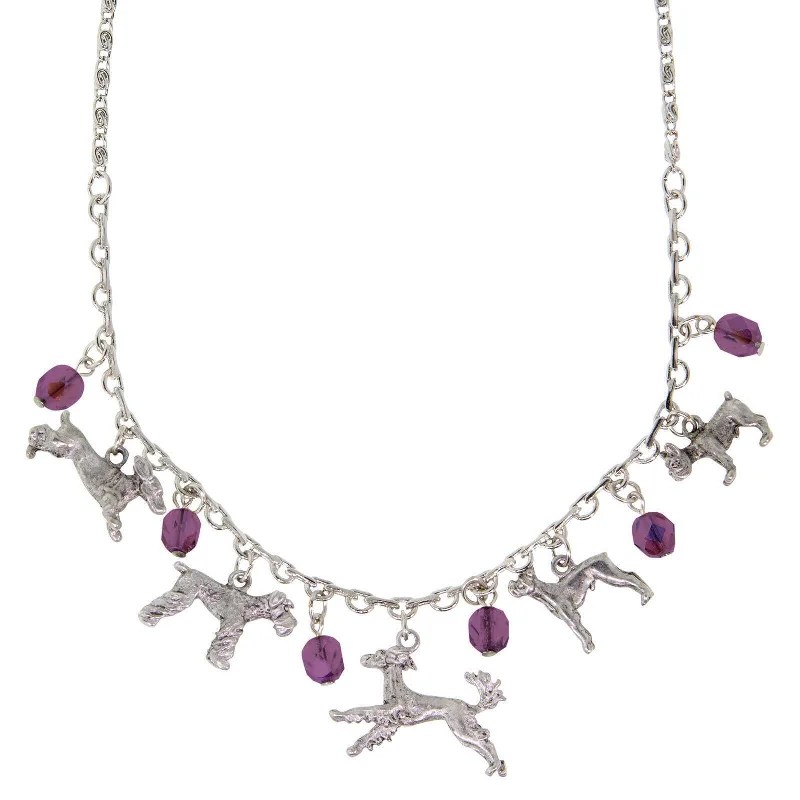 Women’s eco-friendly necklace-1928 Jewelry Beaded Multi Dog Drop Necklace 16" + 3" Extender