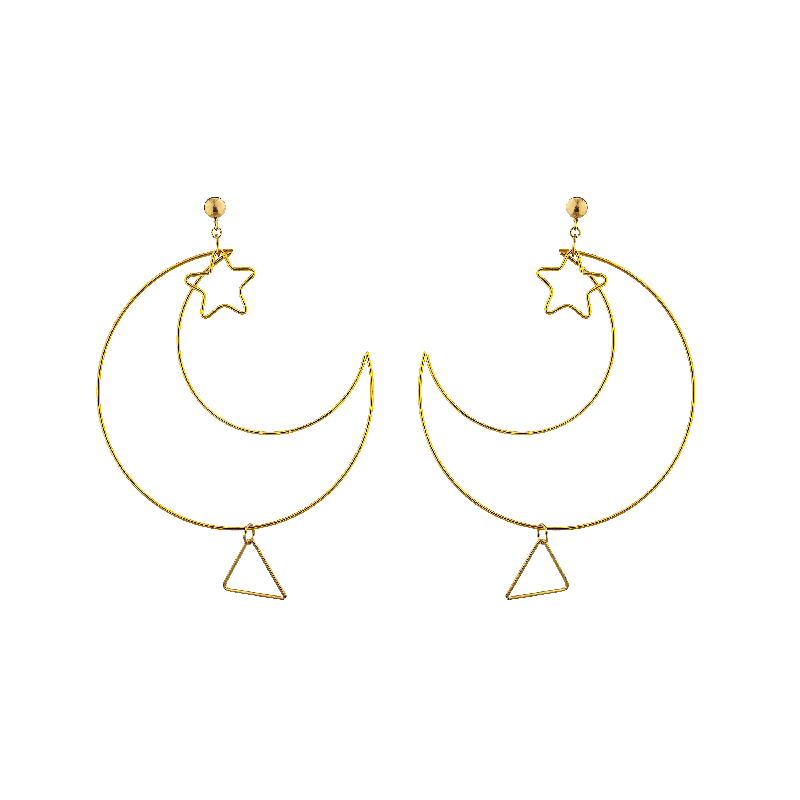 Women’s rose gold hoop earrings-BLINDING NIGHT EARRINGS