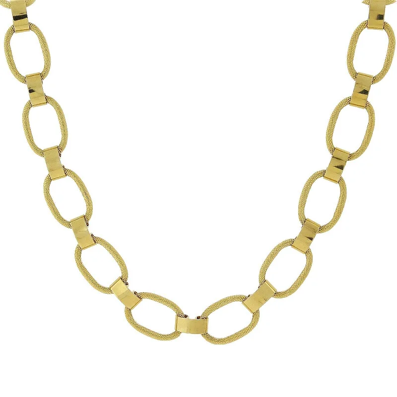 Women’s layered necklace-1928 Jewelry Classic Textured Link Necklace 18"